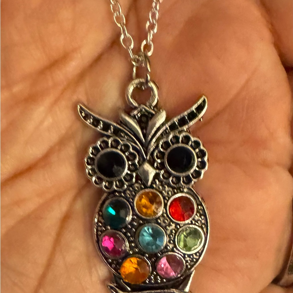 Multicolor Owl Pendant Necklace